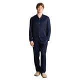 DeFacto Çizgili Uzun Kollu Viskon Pijama Takımı, M, H2818AX26SP, Lacivert-NV135, erkek