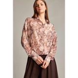 DeFacto Comfort Fit V Yaka Desenli Şifon Uzun Kollu Gömlek G0507AX25SM