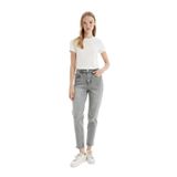 DeFacto Comfort Mom Fit Rahat Kalıp Yüksek Bel Bilek Boy Jean Yıkamalı Pantolon, 32, D4304AX24AU, Gri-NM55, Kadın