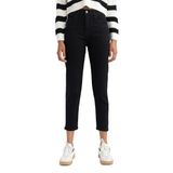DeFacto Comfort Mom Fit Yüksek Rahat Kalıp Hafif Dar Paça Bel Bilek Boy Jean Pantolon Siyah 32
