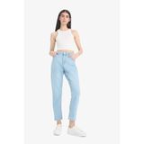 DeFacto Comfort Mom Yüksek Bel Kısa Paça Jean Pantolon, 32, E1677AX25SM, Mavi-NM39, Kadın