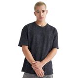 DeFacto Comfort Regular Fit Rahat Kalıp Bisiklet Yaka Yıkamalı Soluk Efektli Kısa Kollu Tişört, S, B9223AX23WN, Antrasit-AR231, Erkek