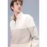 DeFacto Comfort Regular Fit Rahat Kalıp Dik Yaka Fermuarlı Çizgili Kalın Sweatshirt D2401AX24AU - Ekru-ER42