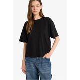 DeFacto Coool Loose Fit Basic Düz Kısa Kollu Beyaz Tişört F4603axns