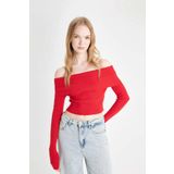 Defacto Coool Slim Fit Açık Omuz Kazak B6537ax24wnrd106