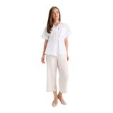 DeFacto Crop Fit Kemerli Kapri Pantolon, 36, F3421AX25HS, Ekru-ER37, Kadın