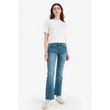DeFacto Crop Flare Fit Düşük Bel Bilek Boy Jean Yıkamalı Pantolon, 36, G8024AX26SP, Mavi-NM28, Kadın