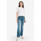 Defacto Crop Flare Fit Düşük Bel Bilek Boy Jean Yıkamalı Pantolon, 44, G8024AX26SP, Mavi, Kadın