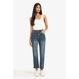 DeFacto Crop Flare Fit Düşük Bel Bilek Boy Jean Yıkamalı Pantolon, 46, G2217AX25WN, Mavi-NM35, Kadın