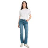 DeFacto Crop Flare Fit Düşük Bel Bilek Boy Jean Yıkamalı Pantolon, 46, G8024AX26SP, Mavi-NM28, Kadın