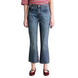 DeFacto Crop Flare Fit Normal Bel Bilek Boy Jean Yıkamalı Pantolon, 40, H3050AX26SM, Mavi-NM28, Kadın