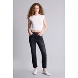 DeFacto Crop Flare Fit Orta Bel Kısa Çan Paça Jean Pantolon G2217AX26SP - Antrasit-NM36 - 40