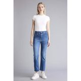DeFacto Crop Flare Fit Yüksek Bel Jean Pantolon, 40, G2217AX26SP, Mavi, Kadın