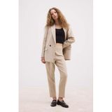 DeFacto Crop Klasik Kumaş Pantolon Carrot Fit Fermuarlı Yüksek Bel Dar Paça, 42, 25K801T03031, BEIGE, Kadın