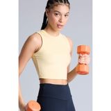 DeFacto Crop Top Bisiklet Yaka Sporcu Atlet, XS, E7723AX26SP, Sarı-YL488, Kadın