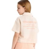 DeFacto Cropped Fit Pamuklu Sırt Baskılı Kısa Kollu Gömlek Kız Çocuk, 11-12 Yaş, E4258A825SM, Bej-BG132, Kız çocuk