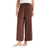 DeFacto Culotte Geniş Paça Krinkıl Viskon Kapri, 40, C9565AX25SM, Kahve-BN333, Kadın