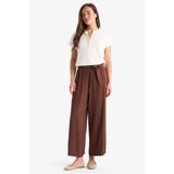 DeFacto Culotte Geniş Paça Krinkıl Viskon Kapri, 44, C9565AX25SM, Kahve-BN333, Kadın
