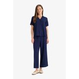 DeFacto Culotte Geniş Paça Krinkıl Viskon Pantolon C9565AX25SM
