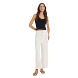 DeFacto Culotte Yüksek Bel Geniş Paça Pensli Keten Karışımlı Pantolon, 36, F1855AX25SP, Bej-BG702, Kadın