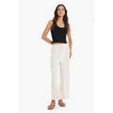DeFacto Culotte Yüksek Bel Geniş Paça Pensli Keten Karışımlı Pantolon, 40, F1855AX25SP, Bej-BG702, Kadın