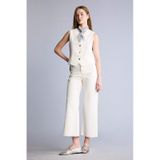 Defacto Culotte Yüksek Bel Kısa Paça Crop Jean Pantolon B5012ax26smnm86 Ekru-nm86