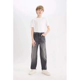Defacto D6489 Gri Erkek Çocuk Loose Fit Düz Paça Jean Pantolon