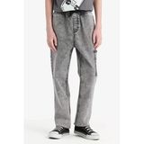Defacto D6554 Gri Erkek Çocuk Jogger Fit Esnek Bantlı Paça Jean Pantolon