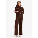 Defacto D6912axbn227 Kahve Triko Pantolon Regular Fit Basic Düz Beli Lastikli Düz Paça
