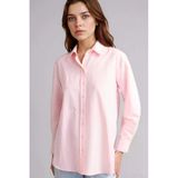 Defacto D7341axpn186 Pembe Relax Fıt Gömlek Yaka Poplin Tunik
