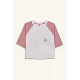 Defacto D8031 Beyaz Defactofit Crop Top Bisiklet Yaka Slogan Baskılı Sporcu Kısa Kollu Tişört