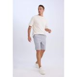 DeFacto D9451AX25SP Gri-GR89 Erkek Regular Fit Beli Bağcıklı Dokulu Bermuda Şort