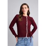 DeFacto Dantel Detaylı Hırka Bordo, L, G9989AX26SP, Bordo-BR115, Kadın