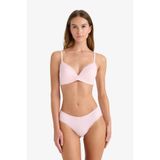DeFacto Dantel Detaylı Micro Brazilian Külot, XL, F6620AX25AU, Pembe-PN289, kadın