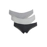 DeFacto Dantel Detaylı Ribana 3'lü Brazilian Külot, XXL, D8672AX26SP, Antrasit, kadın
