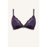 DeFacto Dantel Detaylı Saten Kapsız Pedsiz Balensiz Bralet G1139AX26SP - M - Mor-PR289