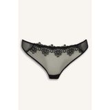 DeFacto Dantel Detaylı Tül Brief Külot, 2XL, F7961AX25WN, Siyah-BK81, kadın