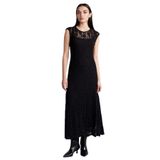 DeFacto Dantel Kolsuz Maxi Elbise, S, F8114AX25AU, Siyah-BK81, Kadın