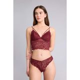 DeFacto Dantelli Brazilian Külot, S, G7768AX26SP, Bordo-BR115, kadın