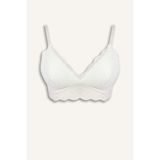 DeFacto Dantelli Kaplı Pedli Balensiz Bralet Sütyen, 2XL, D7843AX26SP, Beyaz-WT16, Kadın