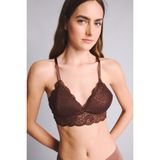 DeFacto Dantelli Kaplı Pedli Balensiz Bralet Sütyen, M, D7843AX26SP, Kahve-BN318, Kadın