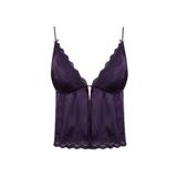 DeFacto Dantelli Saten Pijama Üstü, M, H1352AX26SM, Mor-PR289, Kadın