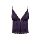 DeFacto Dantelli Saten Pijama Üstü, S, H1352AX26SM, Mor-PR289, Kadın