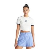 DeFacto DeFactoFit NBA Brooklyn Nets Crop Bisiklet Yaka Kısa Kollu Tişört Ekru XL
