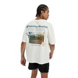 DeFacto DeFactoFit NBA Milwaukee Bucks Oversize Fit Bisiklet Yaka Kısa Kollu Tişört Ekru XS