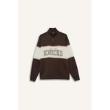 Defacto Defactofit Nba New York Knicks Oversize Fit Yarım Fermuarlı Sporcu Sweatshirt E9693ax25aubn335 Kahve