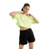 DeFacto DeFactoFit NBA Wordmark Oversize Fit Bisiklet Yaka Kısa Kollu Tişört Yeşil XL
