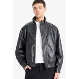 Defacto Deri Ceket Mont, Xl, D2427AX25AU, Siyah, Erkek