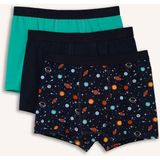 DeFacto Desenli 3'lü Boxer Set Erkek Çocuk E3367A826HS - 7 - 8 Yaş - Lacivert-NV135