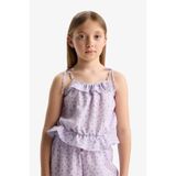 DeFacto Desenli Askılı Bluz Kız Çocuk, 9-10 Yaş, D7632A825SM, Mor-PR67, Kız çocuk